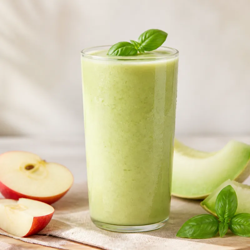 Apple and Melon Smoothie with Basil