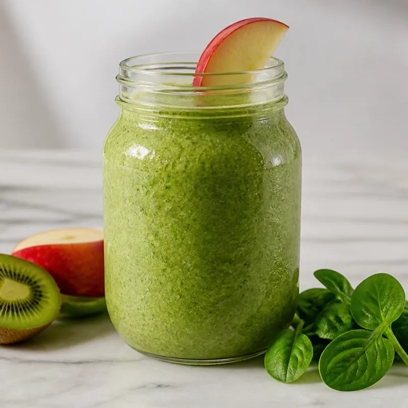 Apple Kiwi Smoothie with Lamb's Lettuce