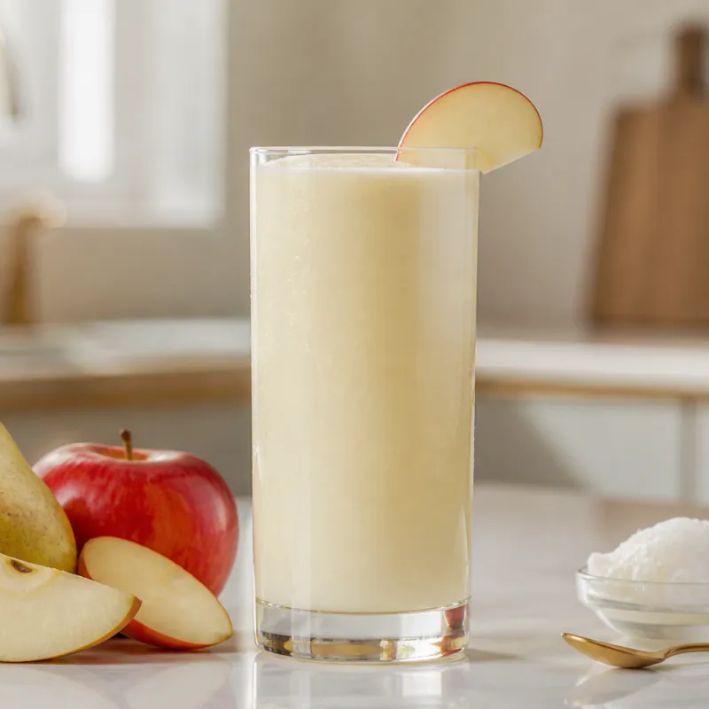 Apple Pear Smoothie with Coconut Water and Coconut Oil