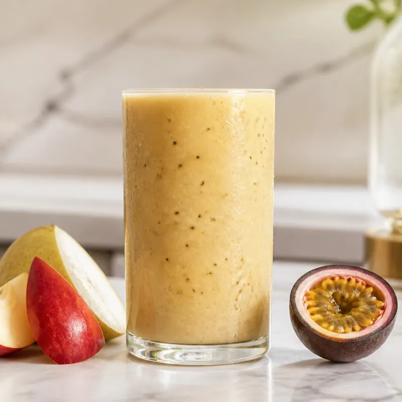 Apple Pear Smoothie with Passion Fruit