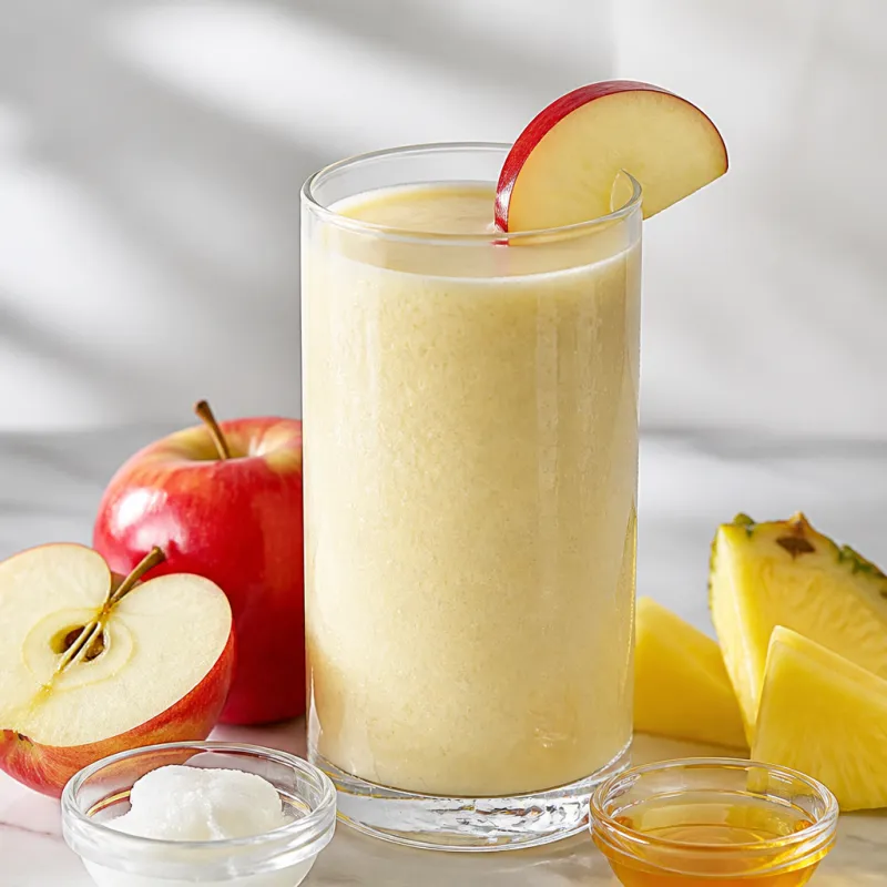 Smoothie de manzana, piña y coco