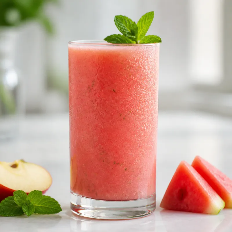 Smoothie de manzana y sandía con menta