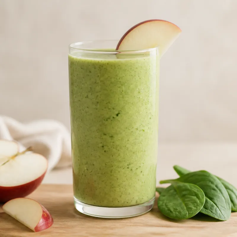 Smoothie de manzana con espinacas baby y yogur
