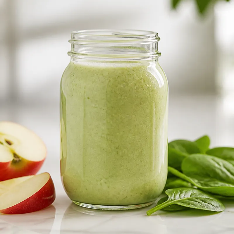 Smoothie de manzana y espinacas con yogur de soja