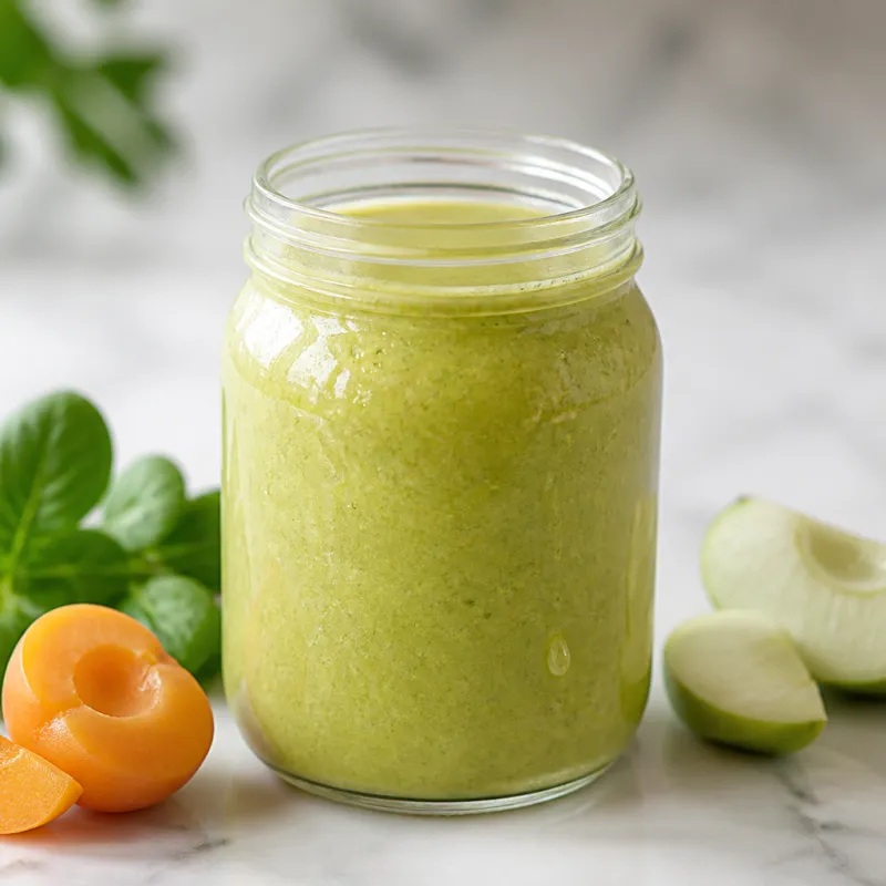 Smoothie de albaricoque y canónigos con manzana