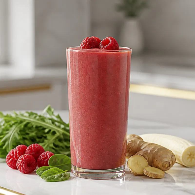Arugula Raspberry Smoothie with Ginger