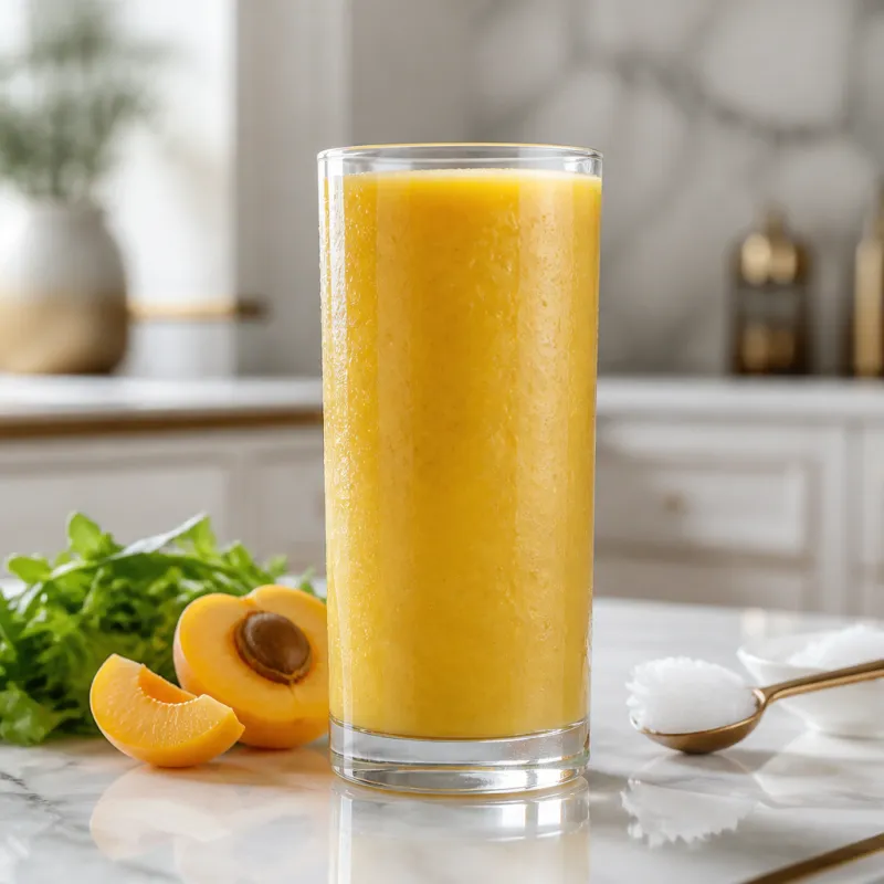 Arugula Smoothie with Apricots and Coconut Oil