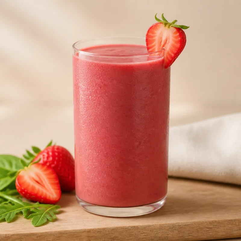 Arugula Strawberry Smoothie with Fruit Tea