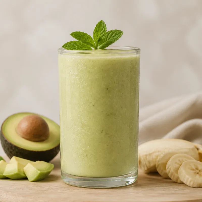 Avocado and Banana Smoothie with Mint