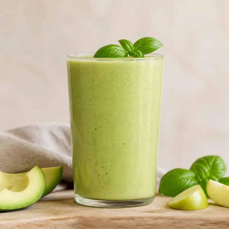 Avocado Apple Smoothie with Basil