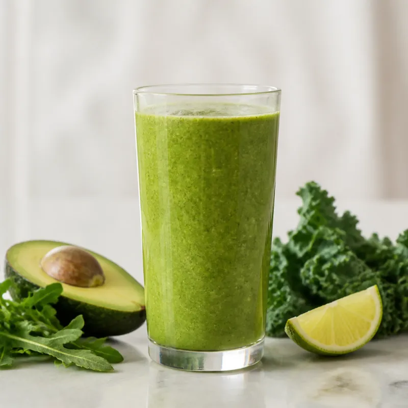 Avocado-Rucola-Smoothie mit Grünkohl und Kokosöl