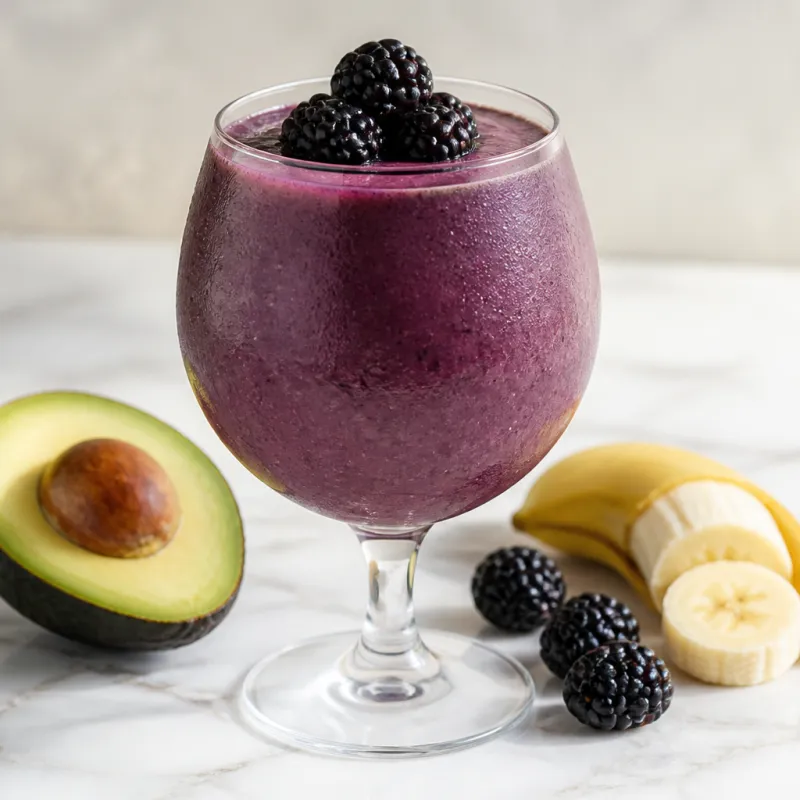 Avocado Banana Smoothie with Blackberries