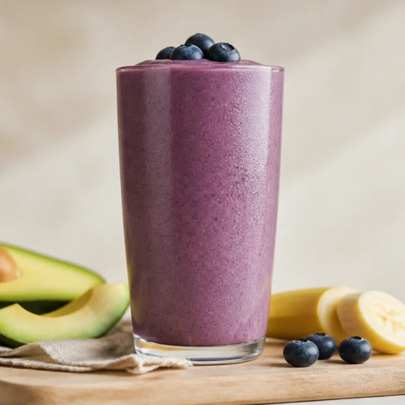 Avocado Berry Smoothie with Fruit Tea