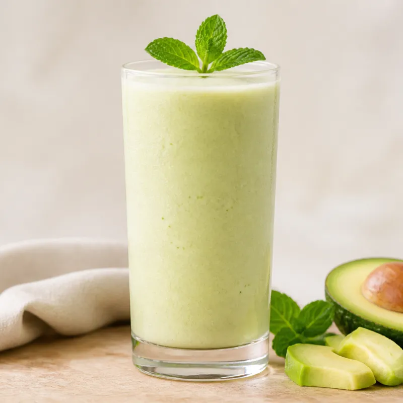Smoothie de aguacate y menta con leche