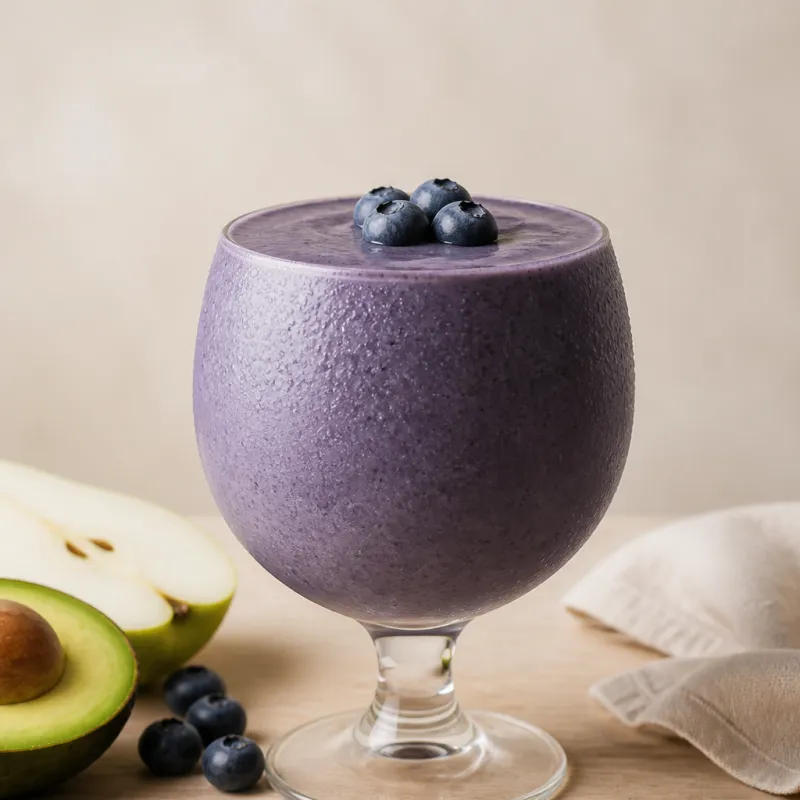 Avocado Pear Smoothie with Blueberries