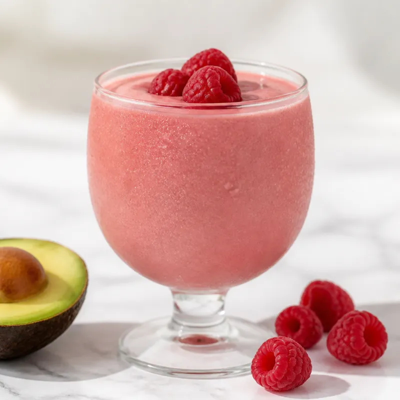 Simple Avocado Raspberry Smoothie