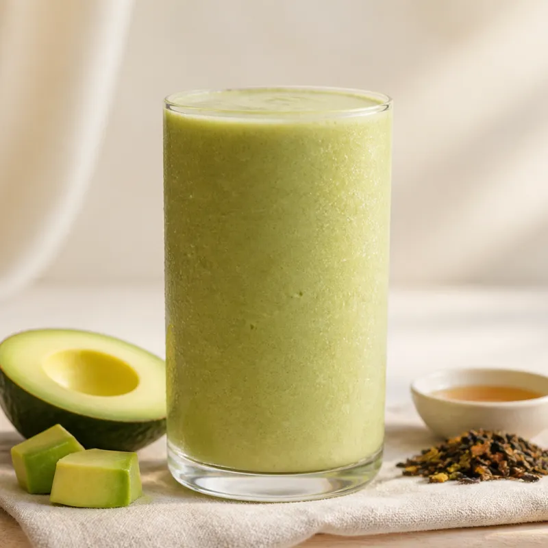 Avocado Smoothie with Fruit Tea