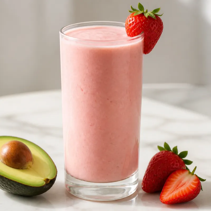 Avocado Strawberry Smoothie with Almond Milk