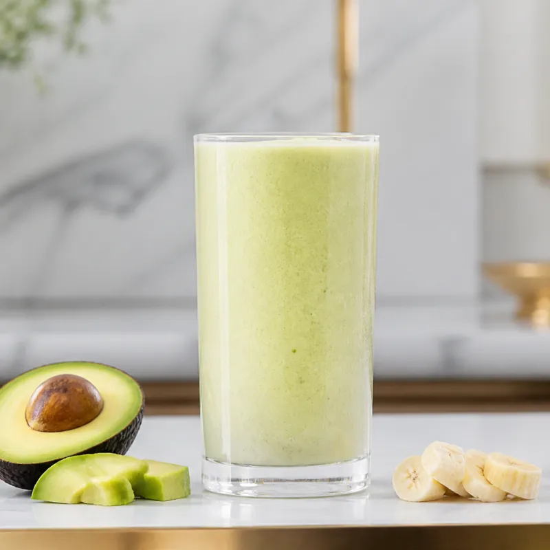 Smoothie de aguacate y yogur con bebida de soja