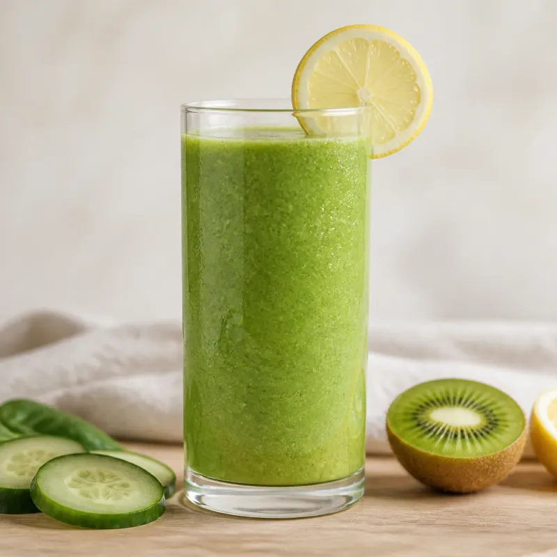 Baby Spinach Cucumber Smoothie with Lemon