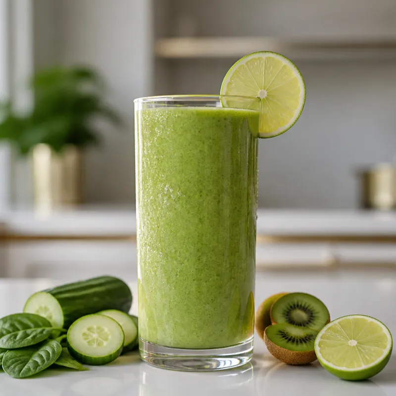 Baby Spinach Cucumber Smoothie with Lime