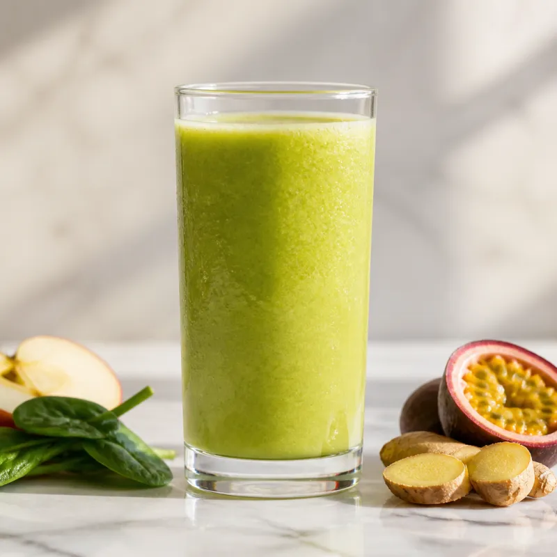 Baby Spinach, Ginger and Passion Fruit Smoothie