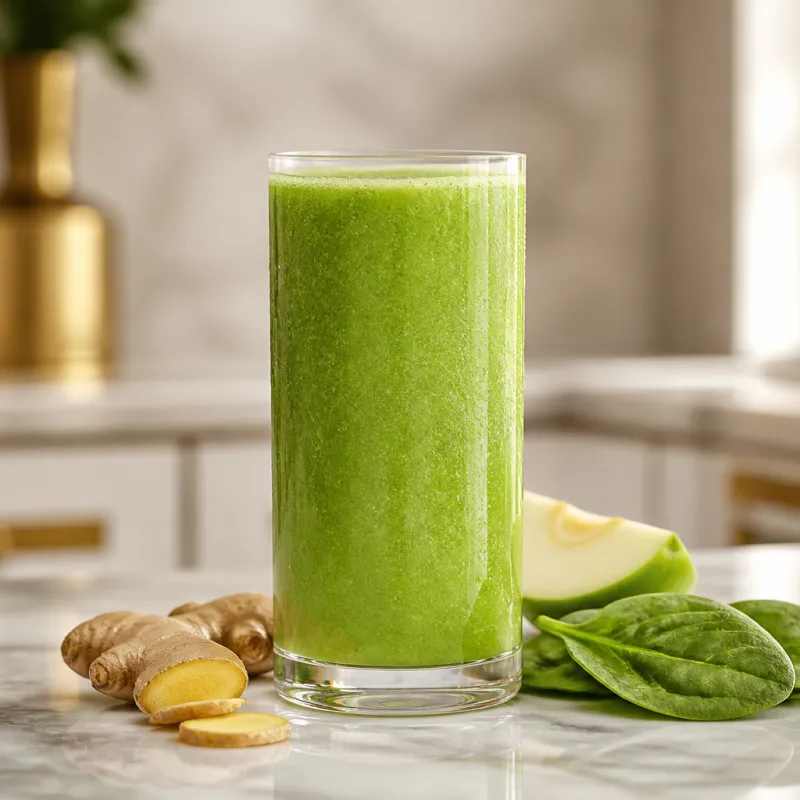 Baby Spinach Ginger Smoothie with Coconut Water