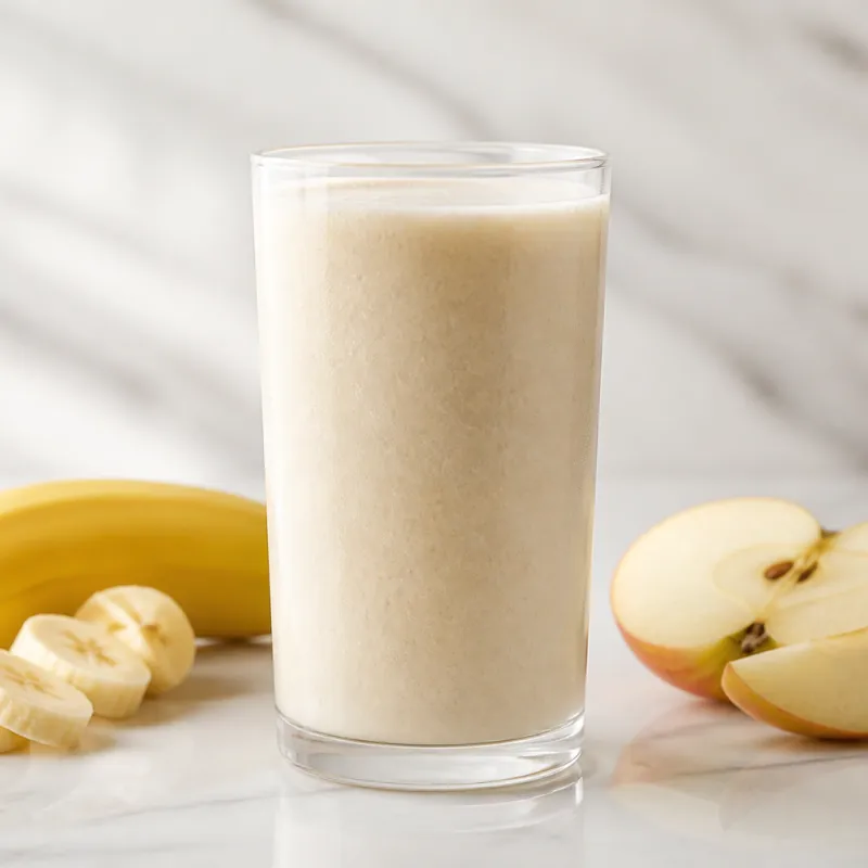 Smoothie de plátano y almendra con manzana y yogur