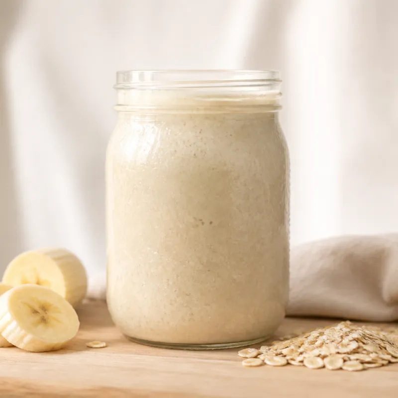 Smoothie de plátano y avena con manzanilla