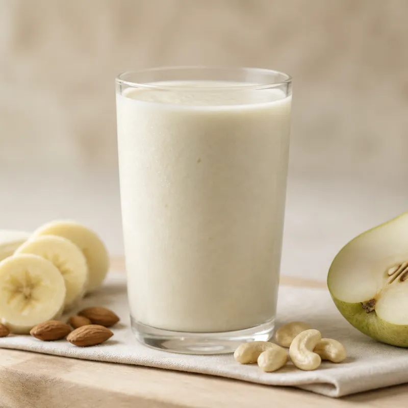 Bananen-Birnen-Smoothie mit Nüssen und Joghurt