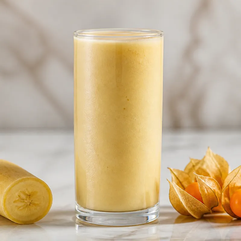 Smoothie de plátano y physalis con yogur