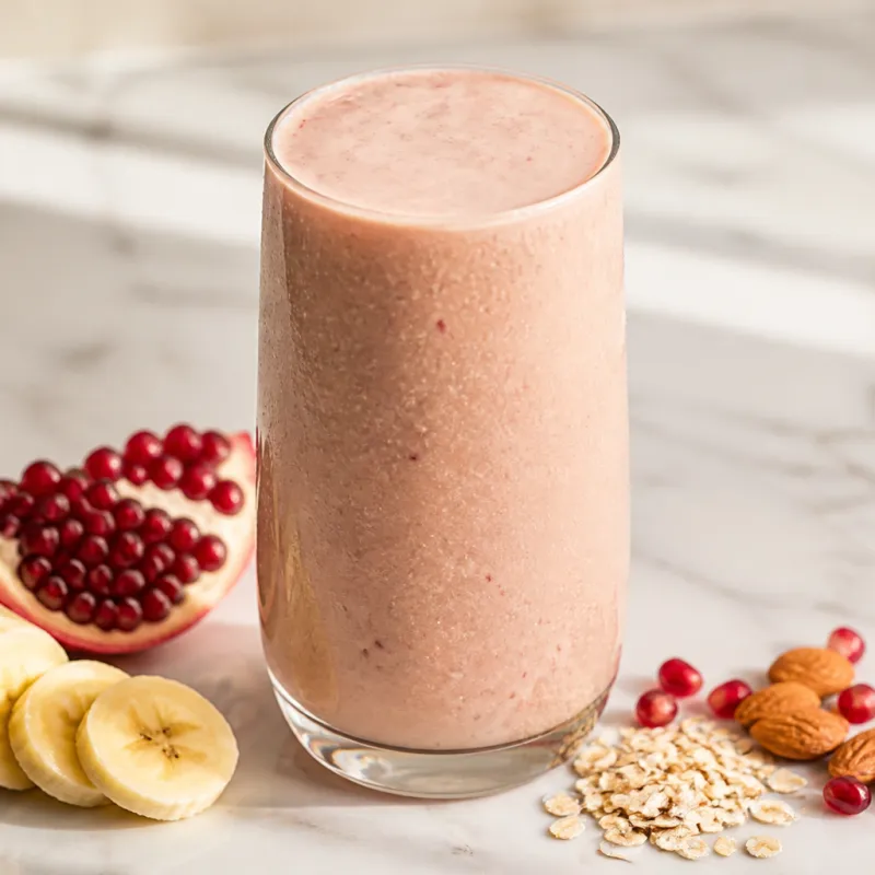 Bananen-Granatapfel-Smoothie mit Mandeln