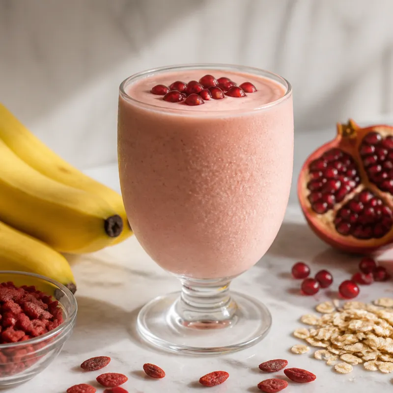 Banana Pomegranate Smoothie with Goji Berries