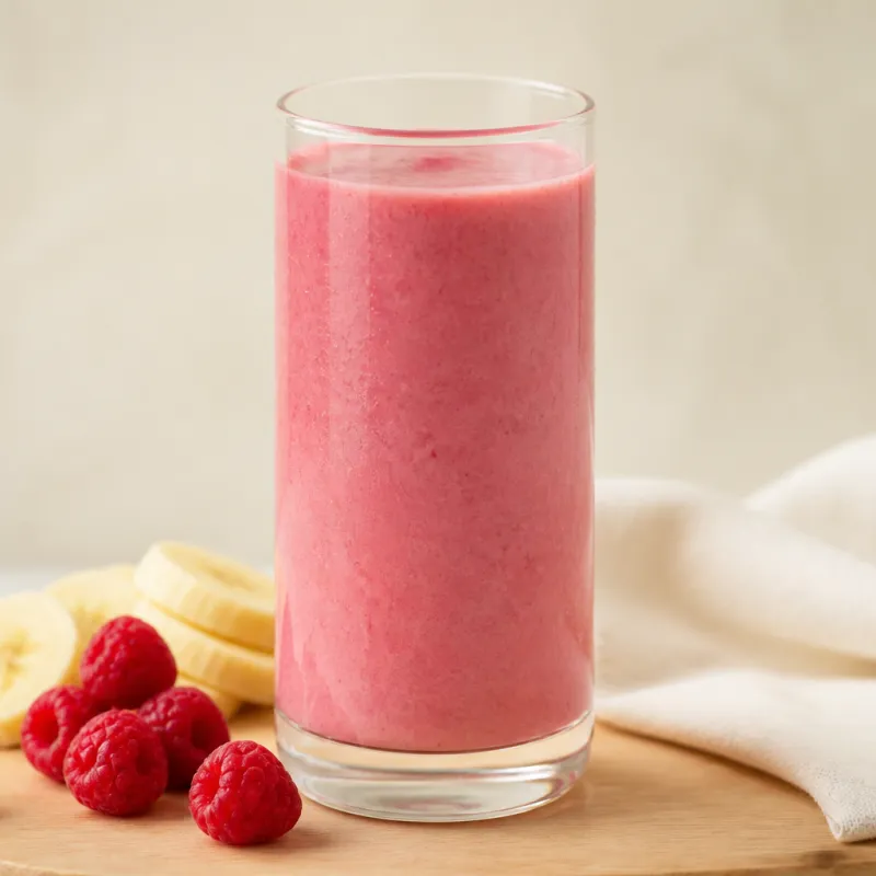 Banana Raspberry Smoothie with Coconut Water