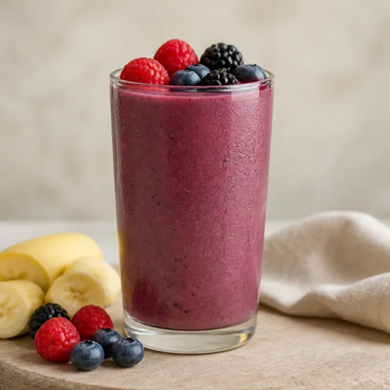 Banana Smoothie with Mixed Berries