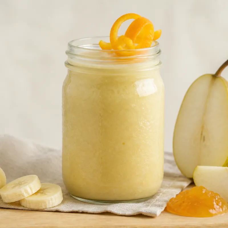 Smoothie de plátano con mermelada de naranja
