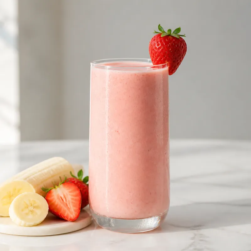 Smoothie de plátano y fresa