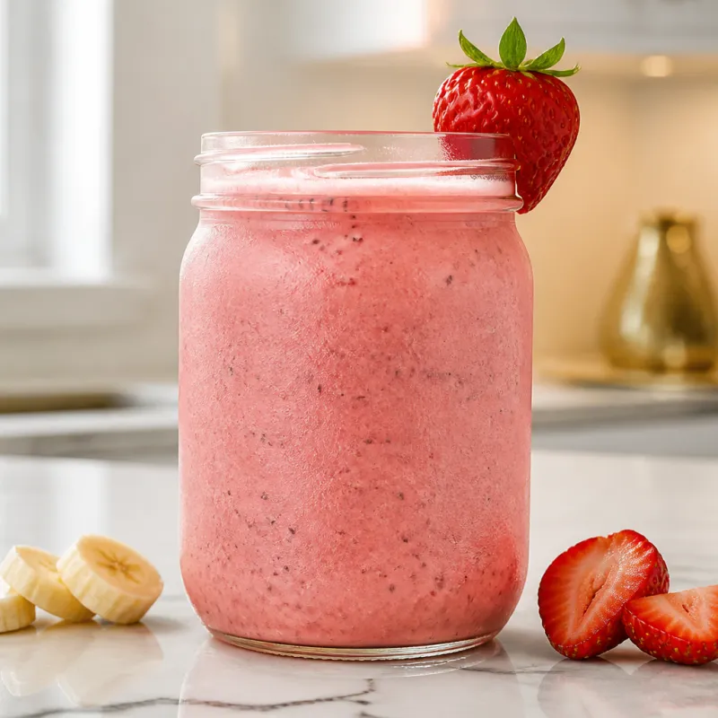 Banana Strawberry Smoothie with Chia Seeds