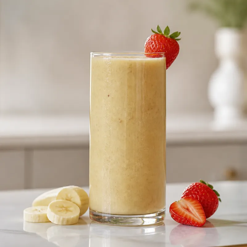 Banana Strawberry Smoothie with Matcha