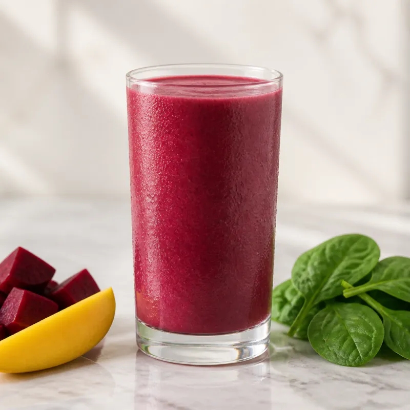 Beetroot, Baby Spinach and Mango Smoothie