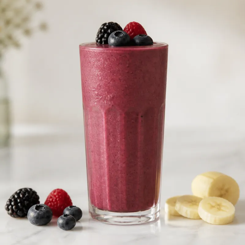 Smoothie de frutos rojos con manzanilla