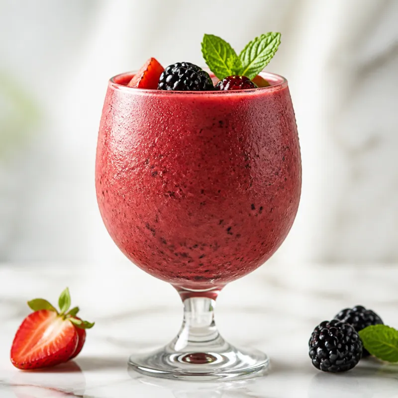 Berry Smoothie with Mint and Fruit Tea