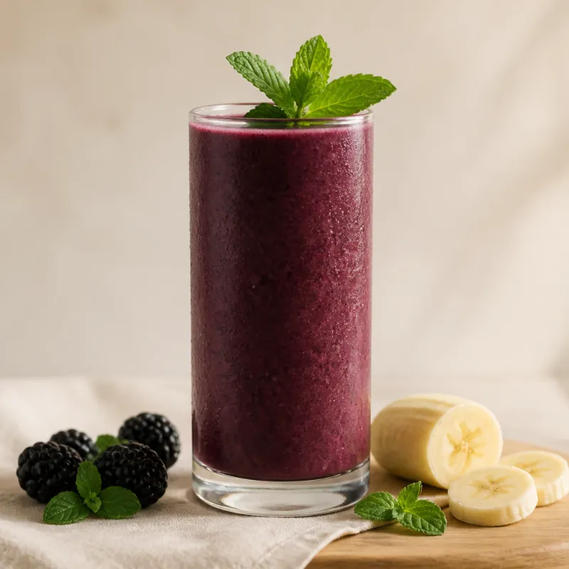 Smoothie de moras y menta