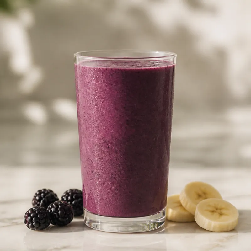 Smoothie de moras y bebida de avena