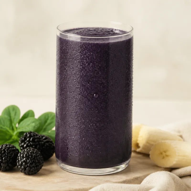 Blackberry Lamb's Lettuce Smoothie with Spirulina