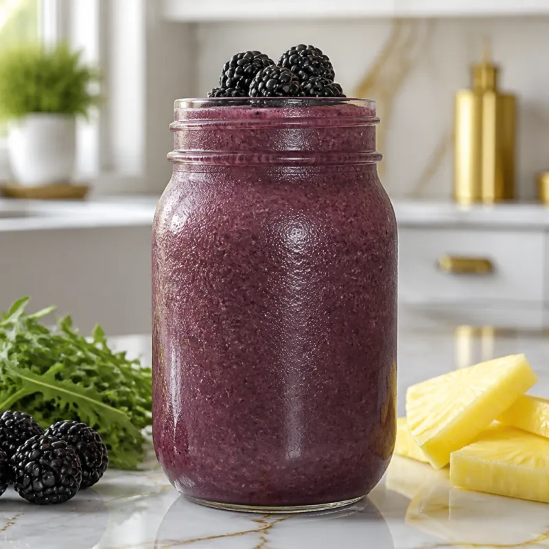 Blackberry Rocket Smoothie with Pineapple