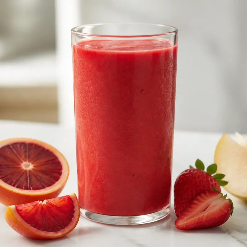 Blood Orange Strawberry Smoothie with Coconut Oil