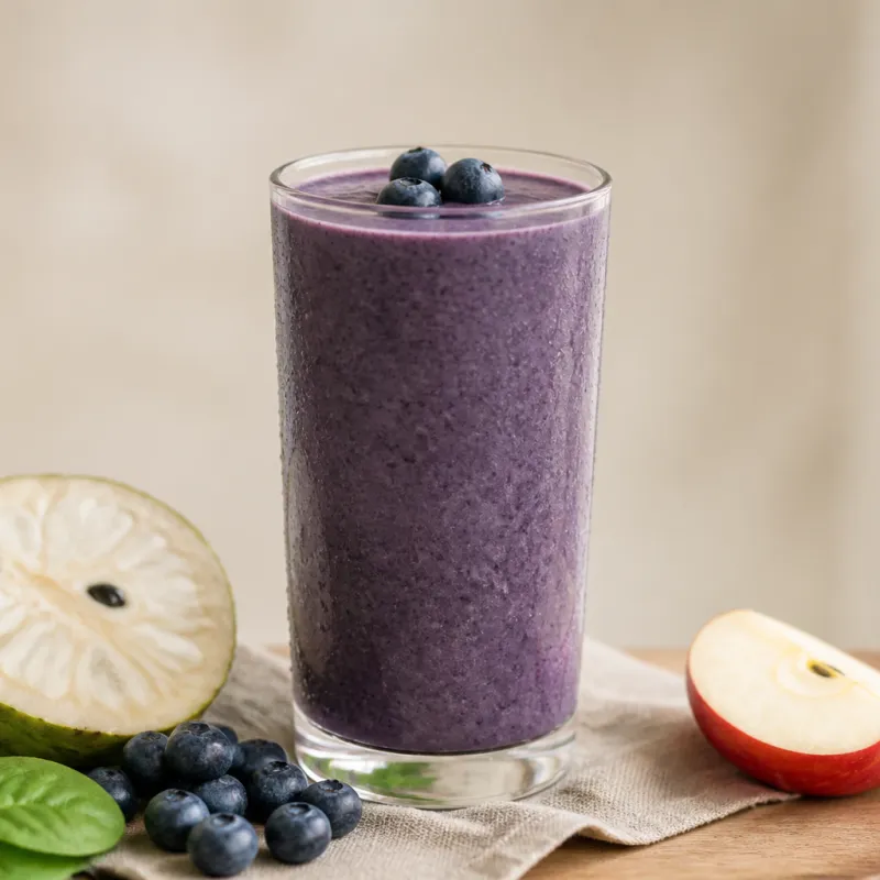 Blueberry, Cherimoya and Baby Spinach Smoothie