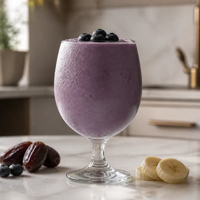 Blueberry Date Smoothie with Coconut Milk