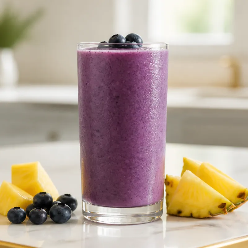 Smoothie de arándanos y piña